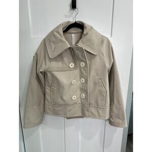 Lululemon”COCO”Soft Shell Jacket Sz 6 Beige Peacoat Cropped -Rtl. $228 Office